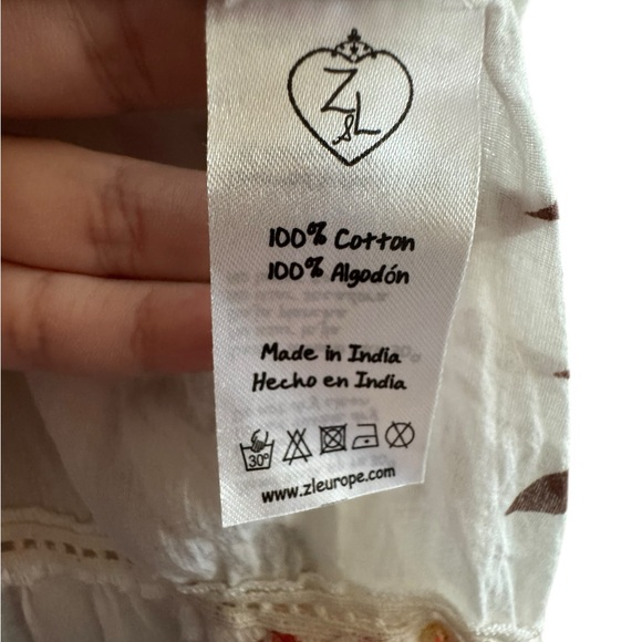 Z&L Bohemian Floral V-Neck Pom Pom Tunic Top/beach Cover Up 100% Cotton - Picture 6 of 16